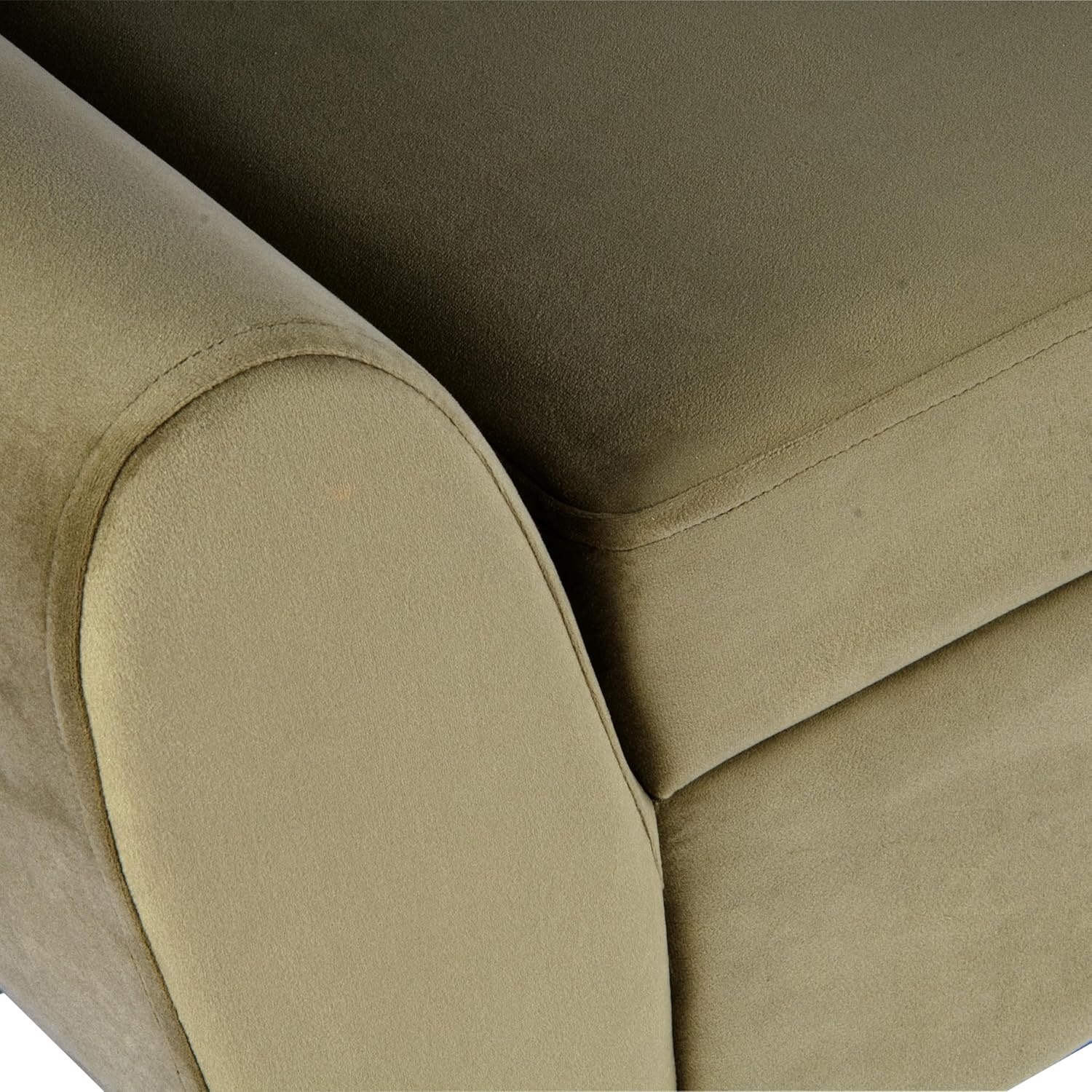 image:imageHomePop 60 Modern Storage Bench with Wood Legs Sand Faux LeatherLight Sage Green Velvet