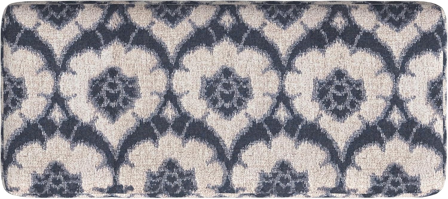 image:imageHomePop Malmo 36 Storage Bench Gray Striped PatternBlue Medallion Print