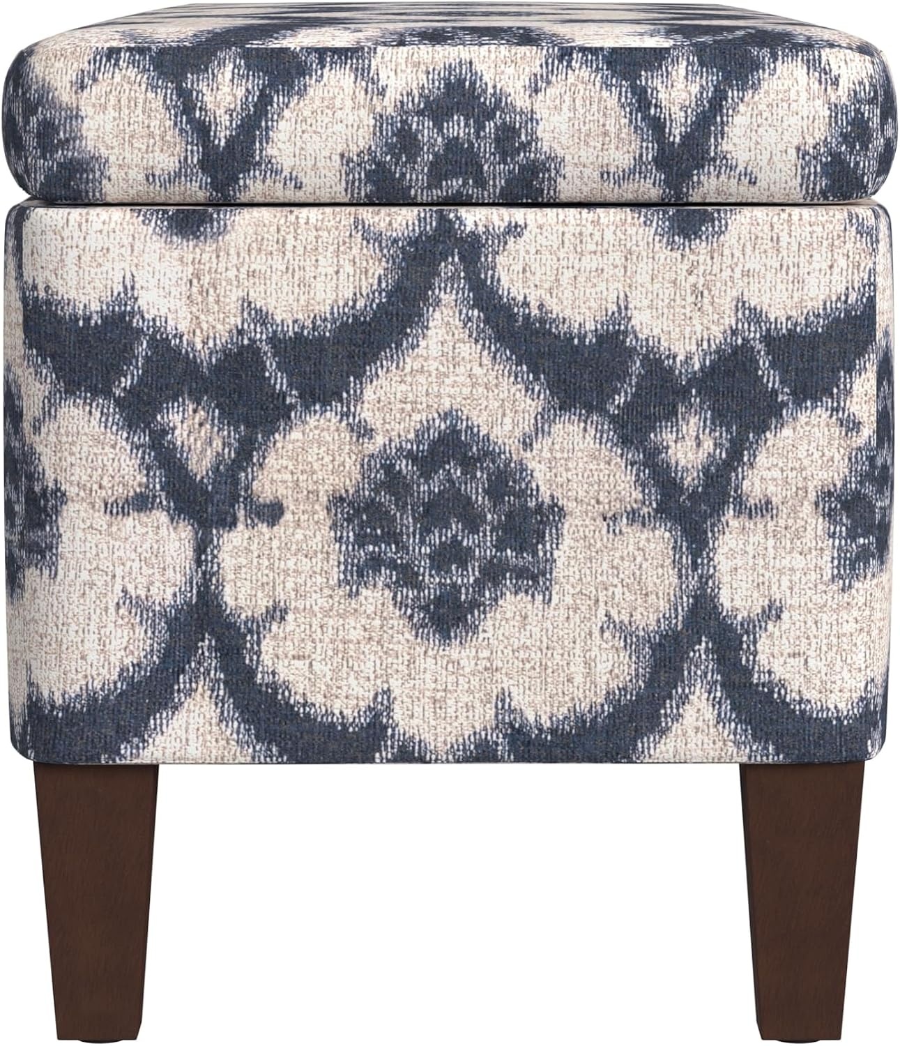 image:imageHomePop Malmo 36 Storage Bench Gray Striped PatternBlue Medallion Print