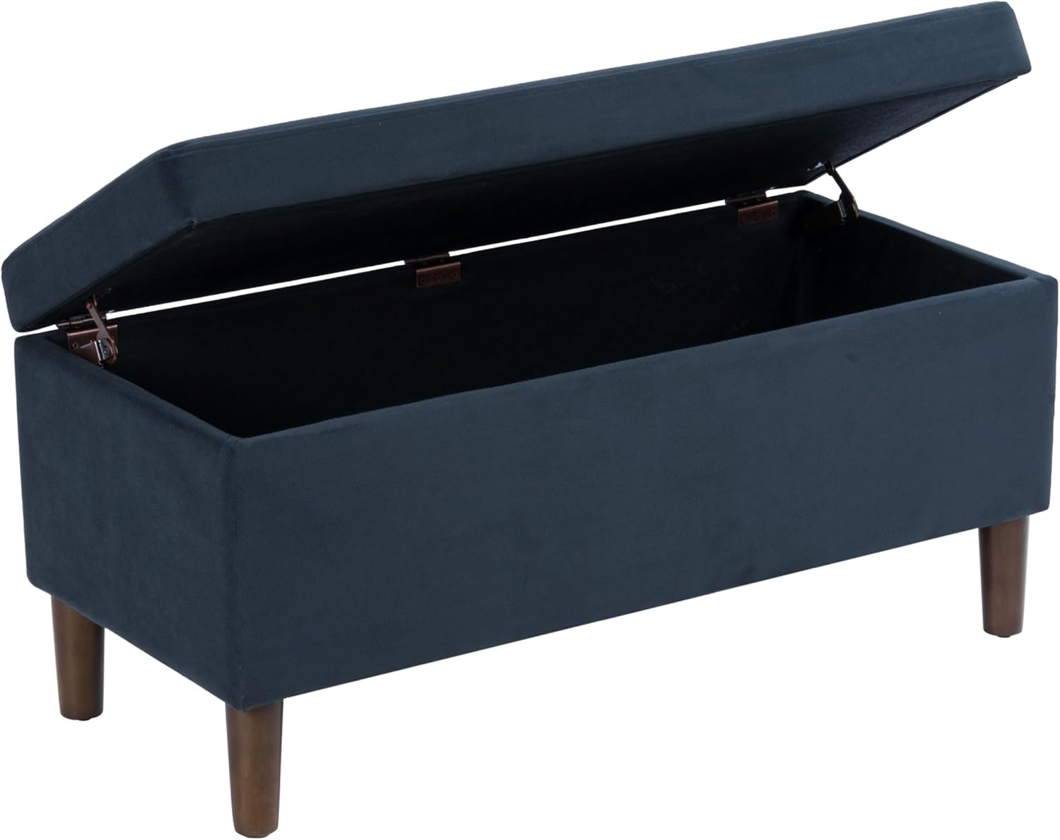 image:imageHomePop Malmo 36 Storage Bench Gray Striped PatternBlue Velvet