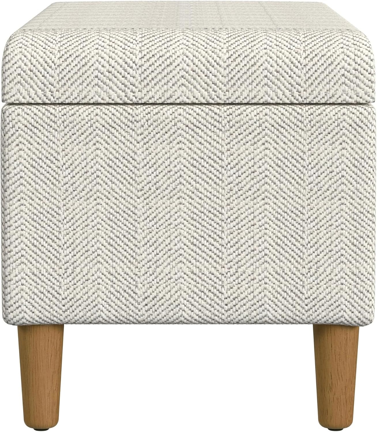 image:imageHomePop Malmo 36 Storage Bench Gray Striped PatternCream Chevron Woven