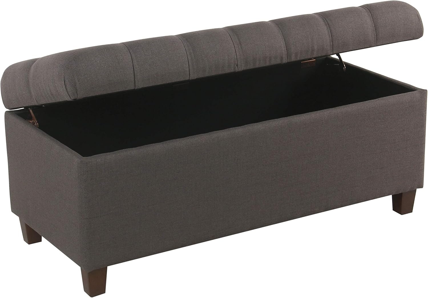 image:imageHomePop Malmo 36 Storage Bench Gray Striped PatternDark Grey