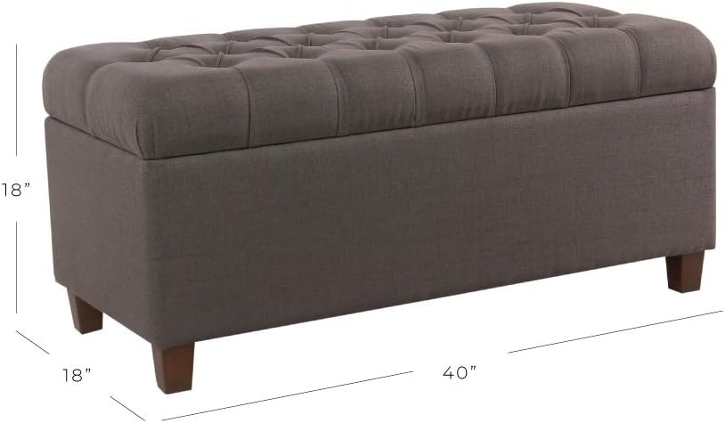 image:imageHomePop Malmo 36 Storage Bench Gray Striped PatternDark Grey