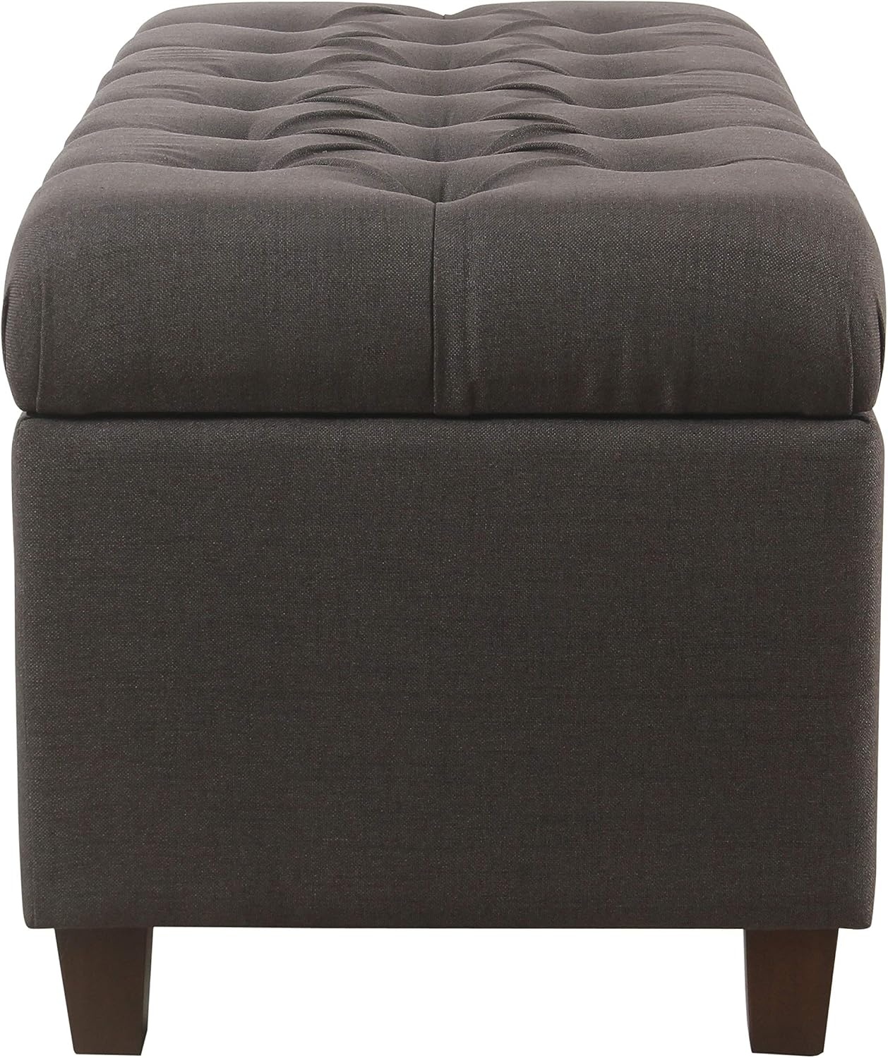 image:imageHomePop Malmo 36 Storage Bench Gray Striped PatternDark Grey