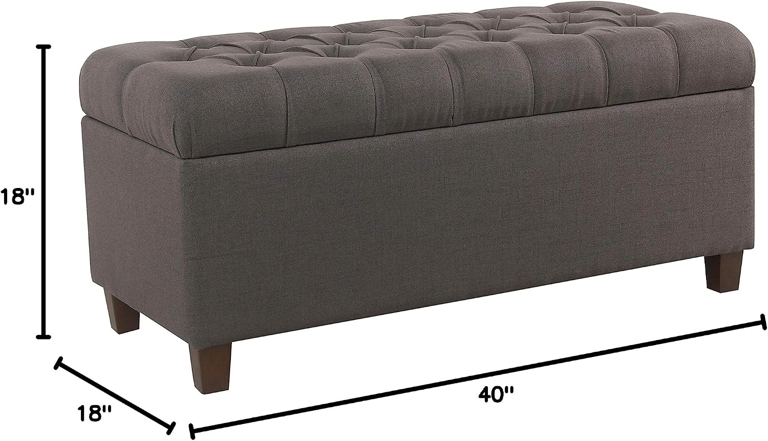 image:imageHomePop Malmo 36 Storage Bench Gray Striped PatternDark Grey