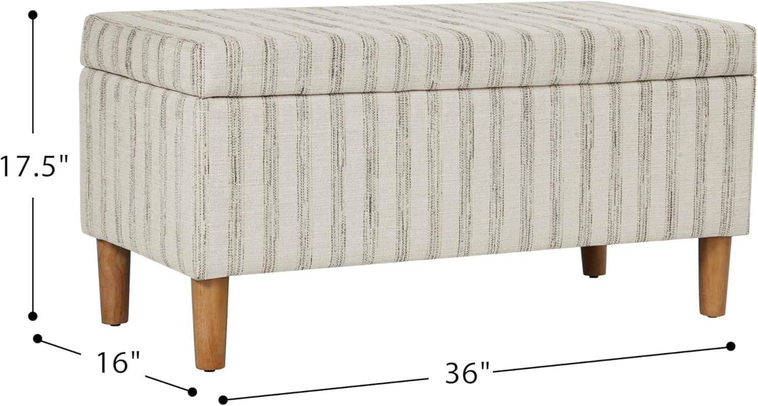 image:imageHomePop Malmo 36 Storage Bench Gray Striped PatternGray and Cream Stripe