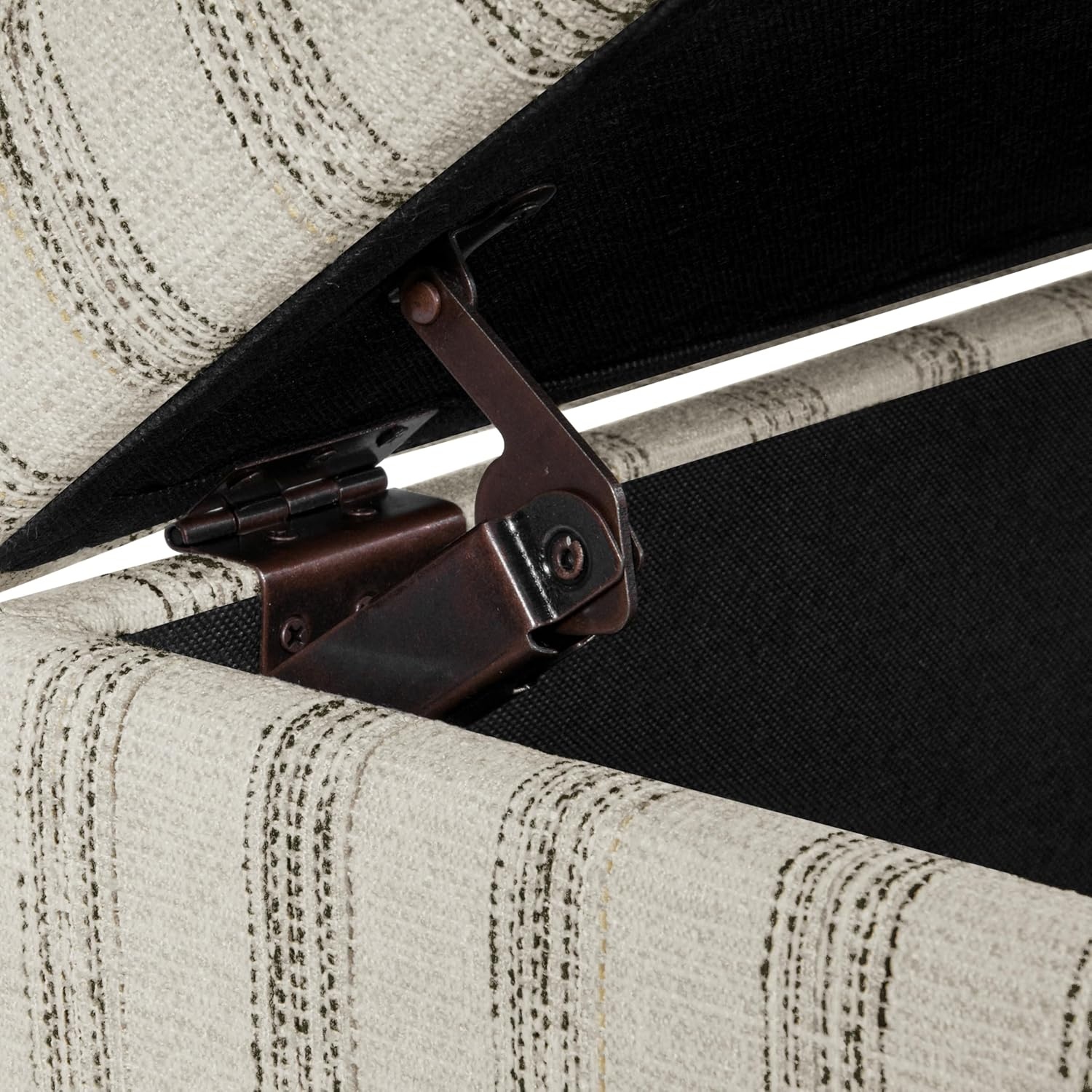 image:imageHomePop Malmo 36 Storage Bench Gray Striped PatternGray and Cream Stripe