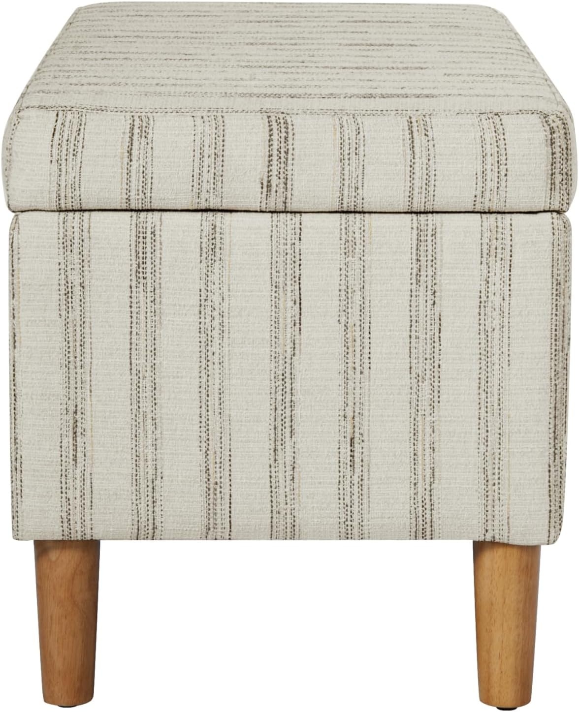 image:imageHomePop Malmo 36 Storage Bench Gray Striped PatternGray and Cream Stripe