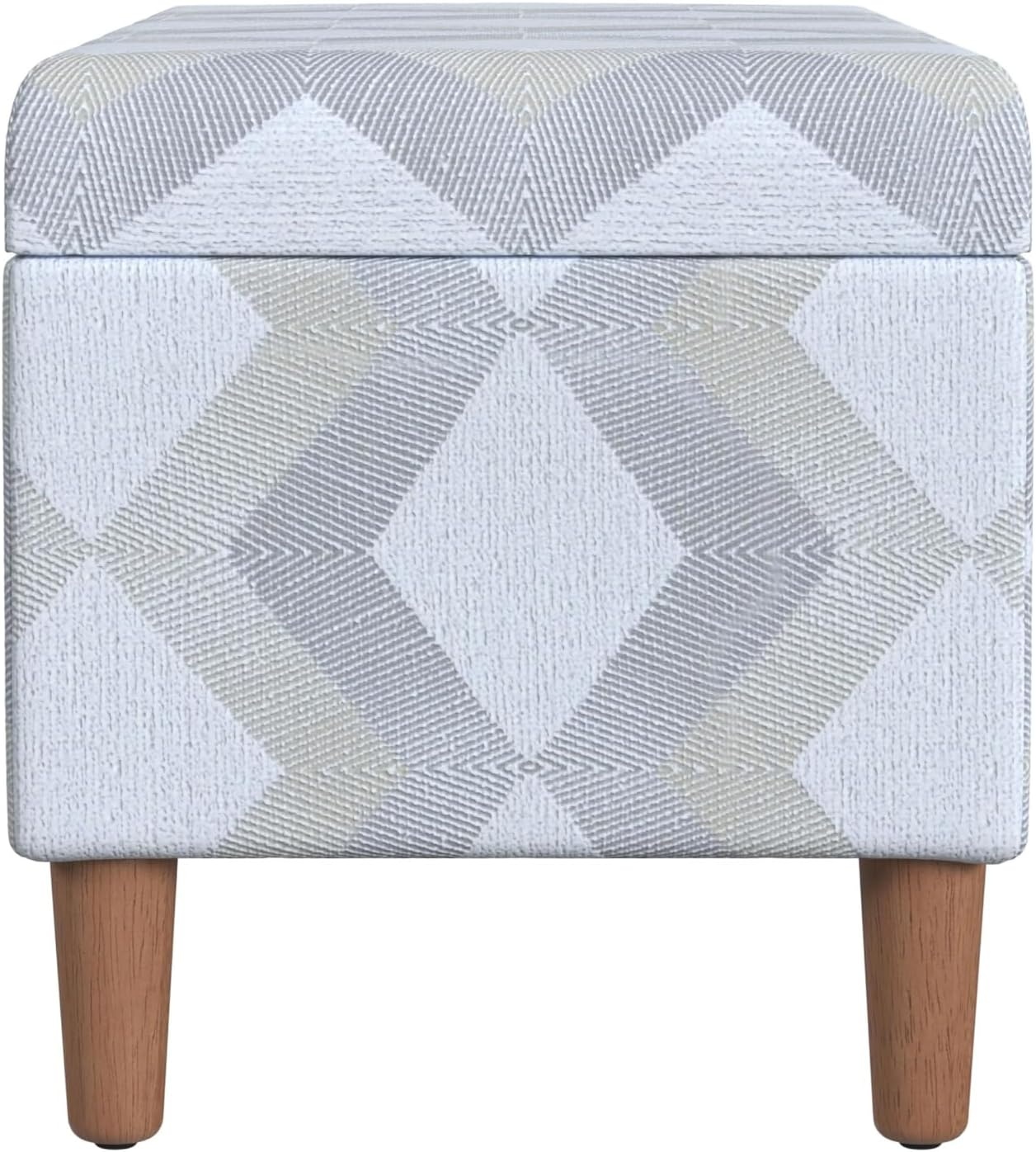 image:imageHomePop Malmo 36 Storage Bench Gray Striped PatternNatural Woven Geo