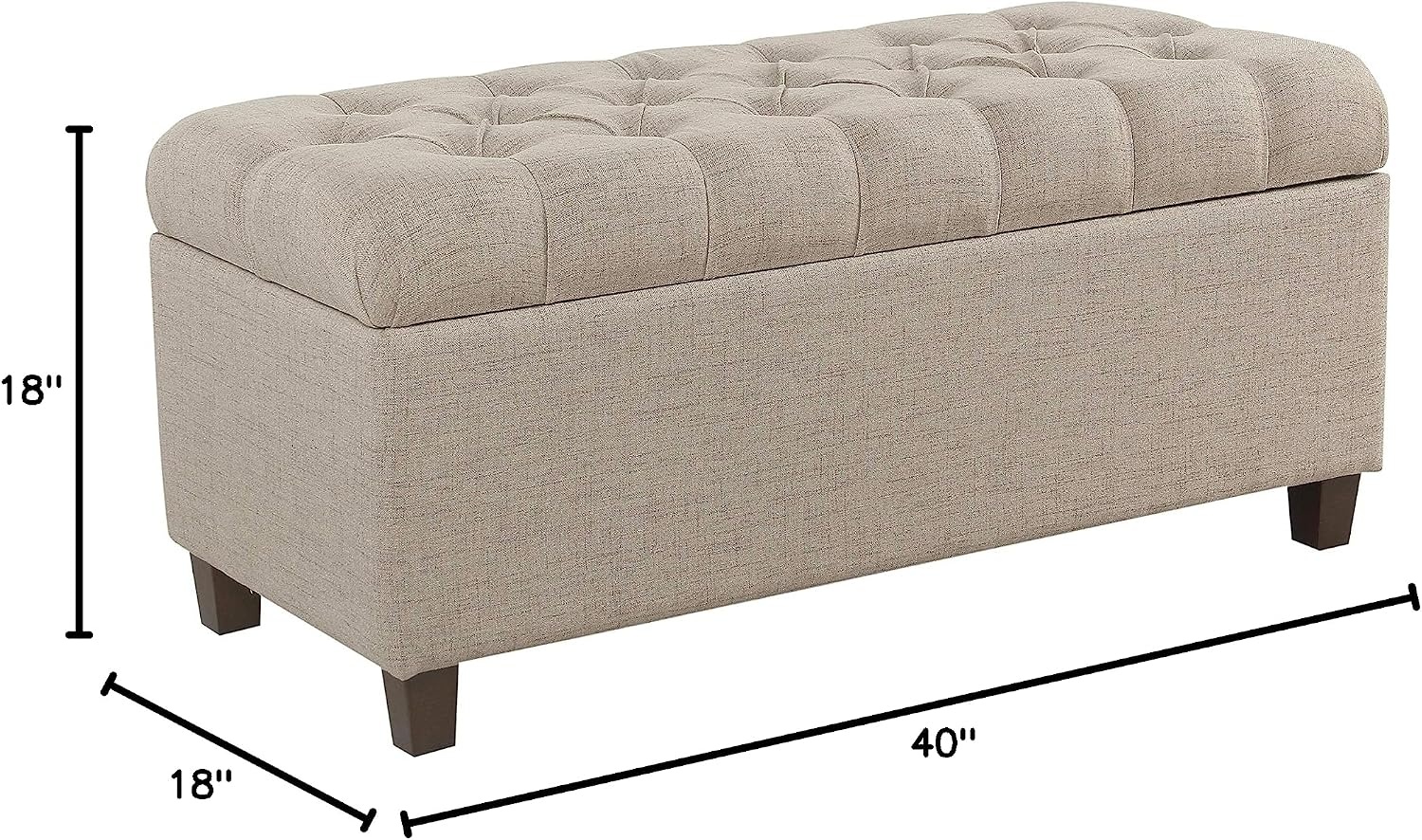image:imageHomePop Malmo 36 Storage Bench Gray Striped PatternTan