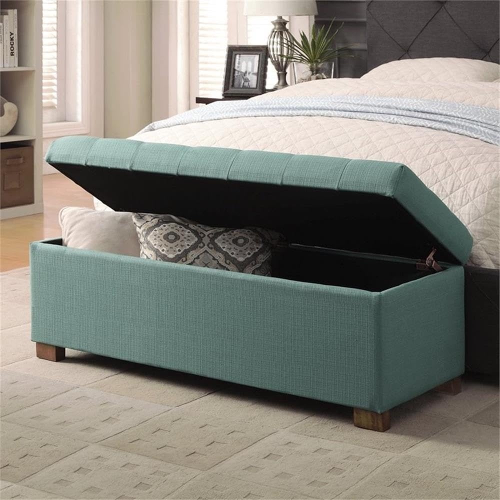 image:imageHomePop Malmo 36 Storage Bench Gray Striped PatternTeal