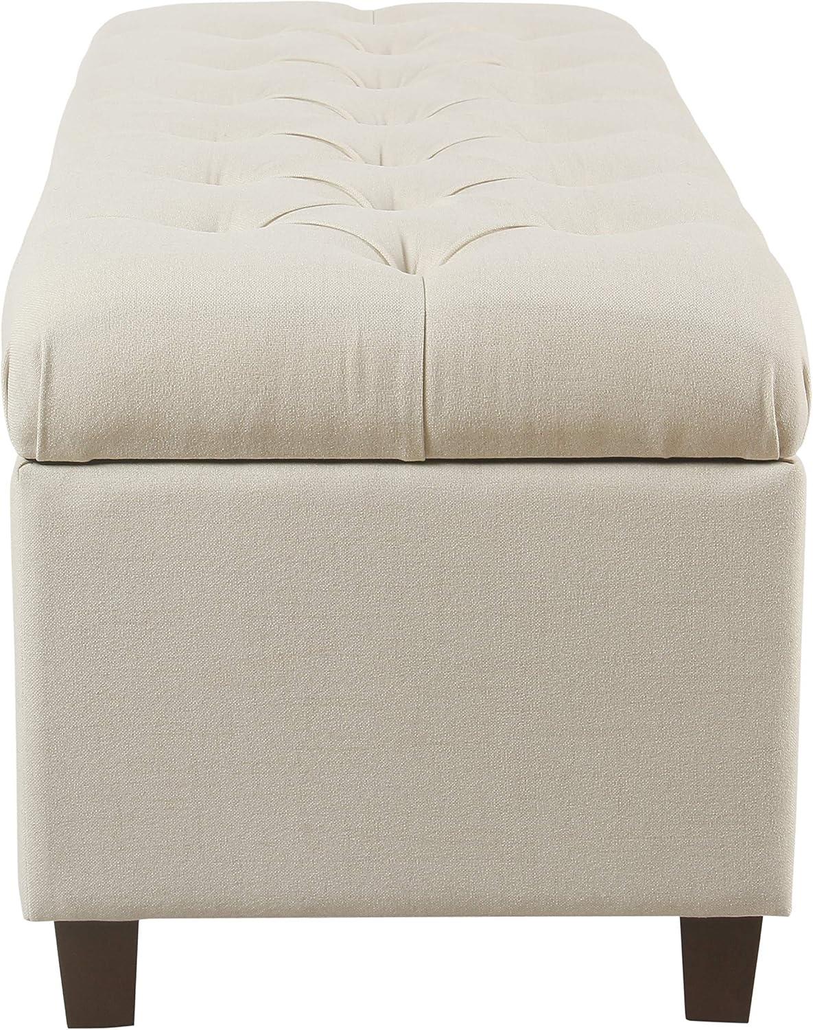 image:imageHomePop Malmo 36 Storage Bench Gray Striped PatternTextured Neutral