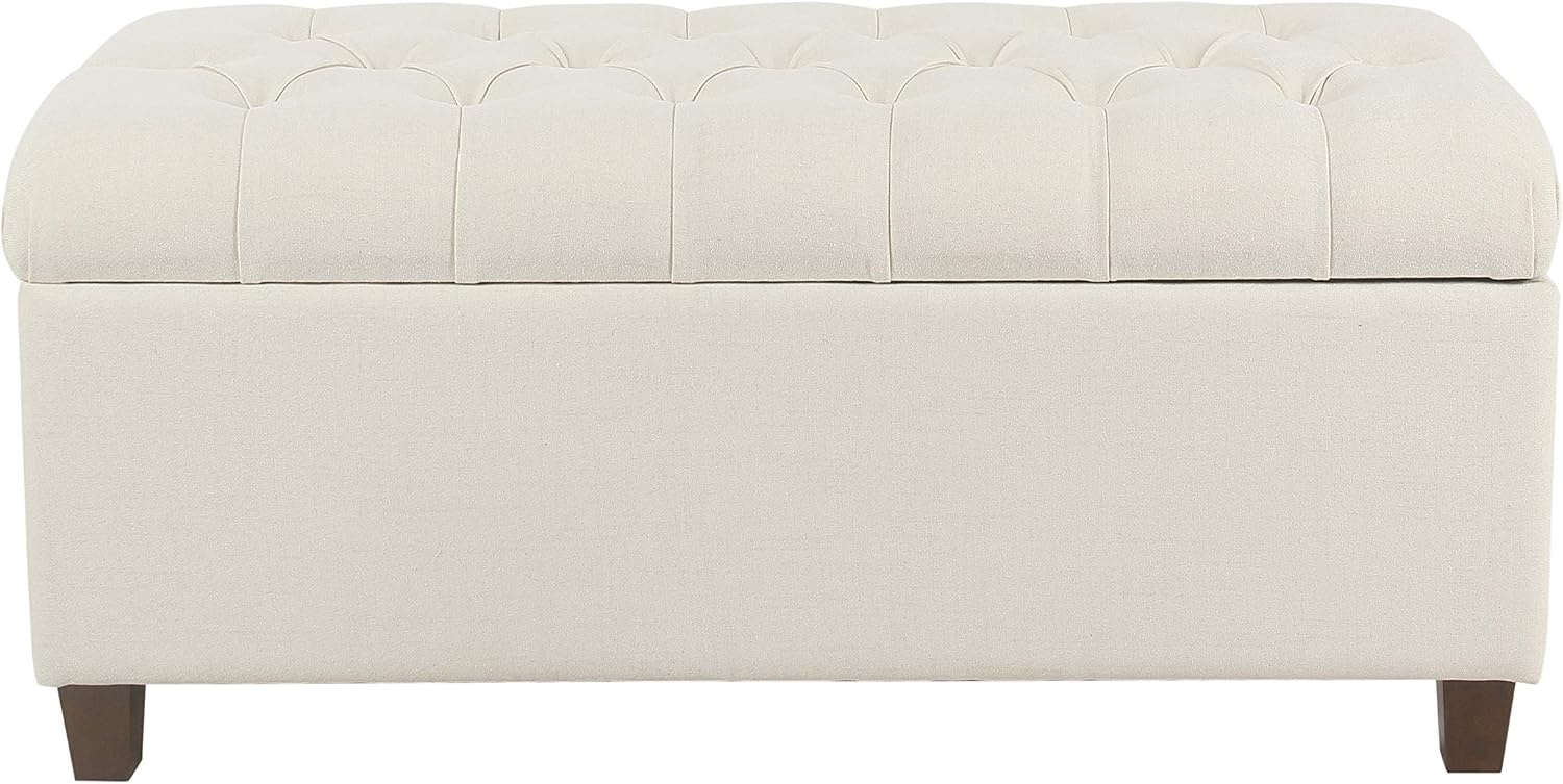 image:imageHomePop Malmo 36 Storage Bench Gray Striped PatternTextured Neutral
