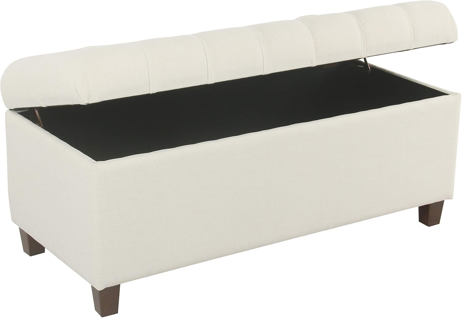 image:imageHomePop Malmo 36 Storage Bench Gray Striped PatternTextured Neutral