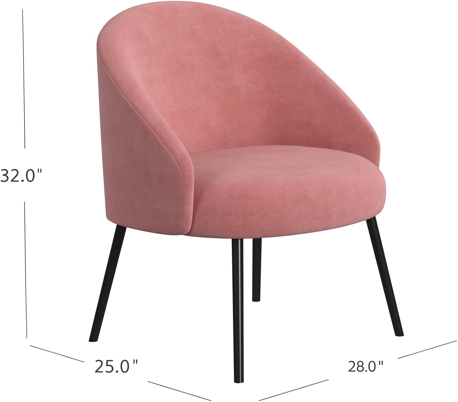 image:imageHomepop Home Decor Upholstered Modern Accent Chair Accent Chairs for Living Room amp Bedroom Decorative Home Furniture Sherpa CreamBlush Velvet