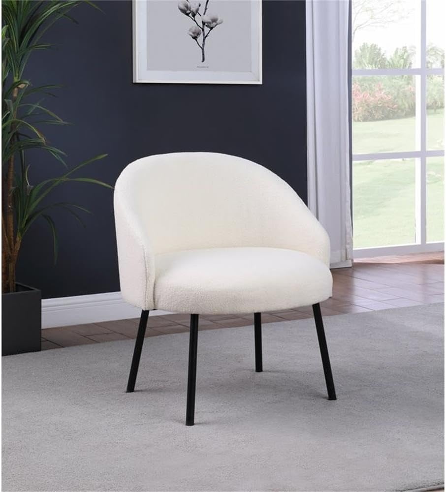 image:imageHomepop Home Decor Upholstered Modern Accent Chair Accent Chairs for Living Room amp Bedroom Decorative Home Furniture Sherpa CreamSherpa Cream