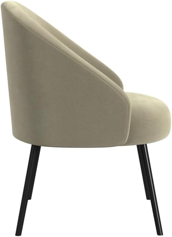 image:imageHomepop Home Decor Upholstered Modern Accent Chair Accent Chairs for Living Room amp Bedroom Decorative Home Furniture Sherpa CreamTaupe Velvet