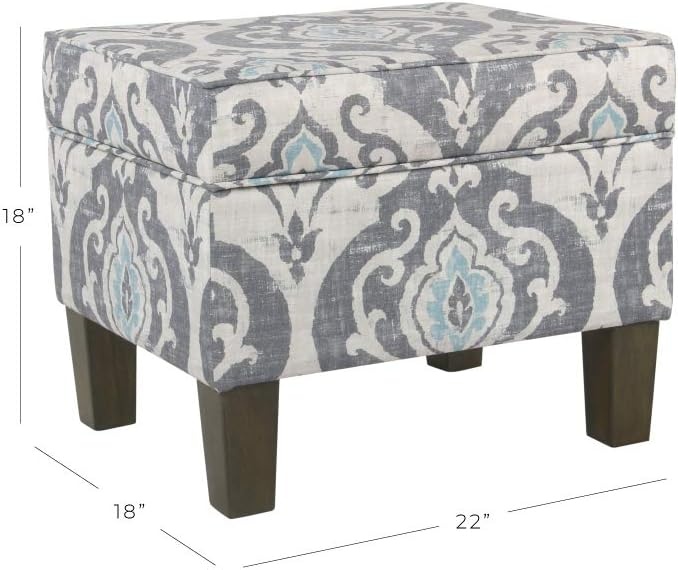 image:imageSpatial Order 24 Medium Tufted Storage Ottoman Espresso Brown Faux LeatherBlue Slate