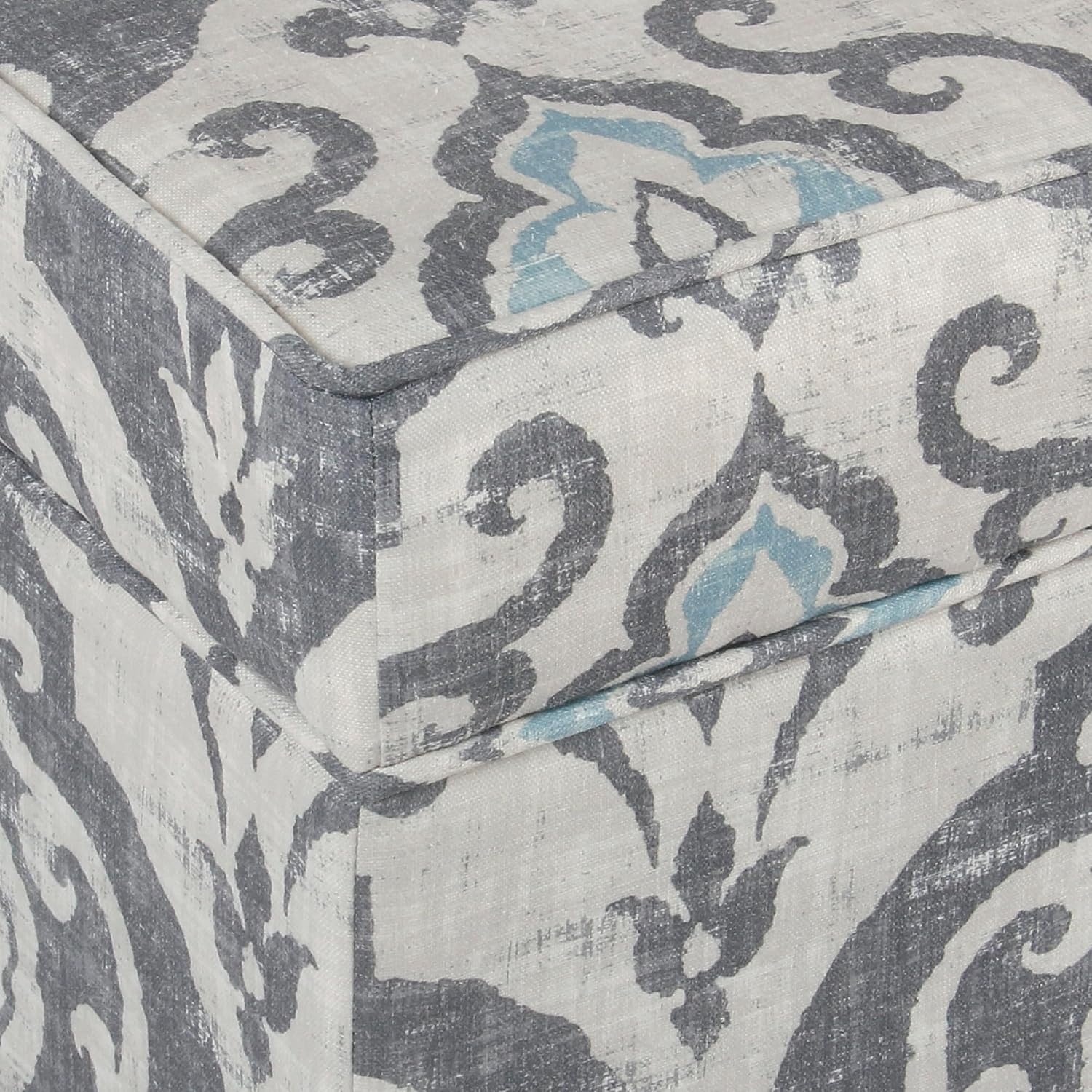 image:imageSpatial Order 24 Medium Tufted Storage Ottoman Espresso Brown Faux LeatherBlue Slate