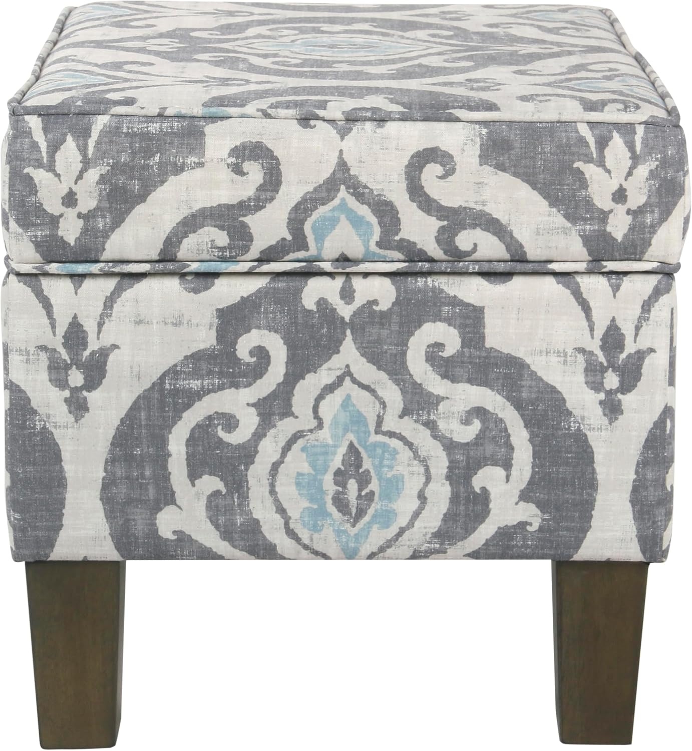 image:imageSpatial Order 24 Medium Tufted Storage Ottoman Espresso Brown Faux LeatherBlue Slate