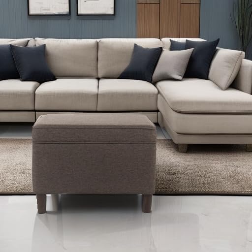 image:imageSpatial Order 24 Medium Tufted Storage Ottoman Espresso Brown Faux LeatherBrown