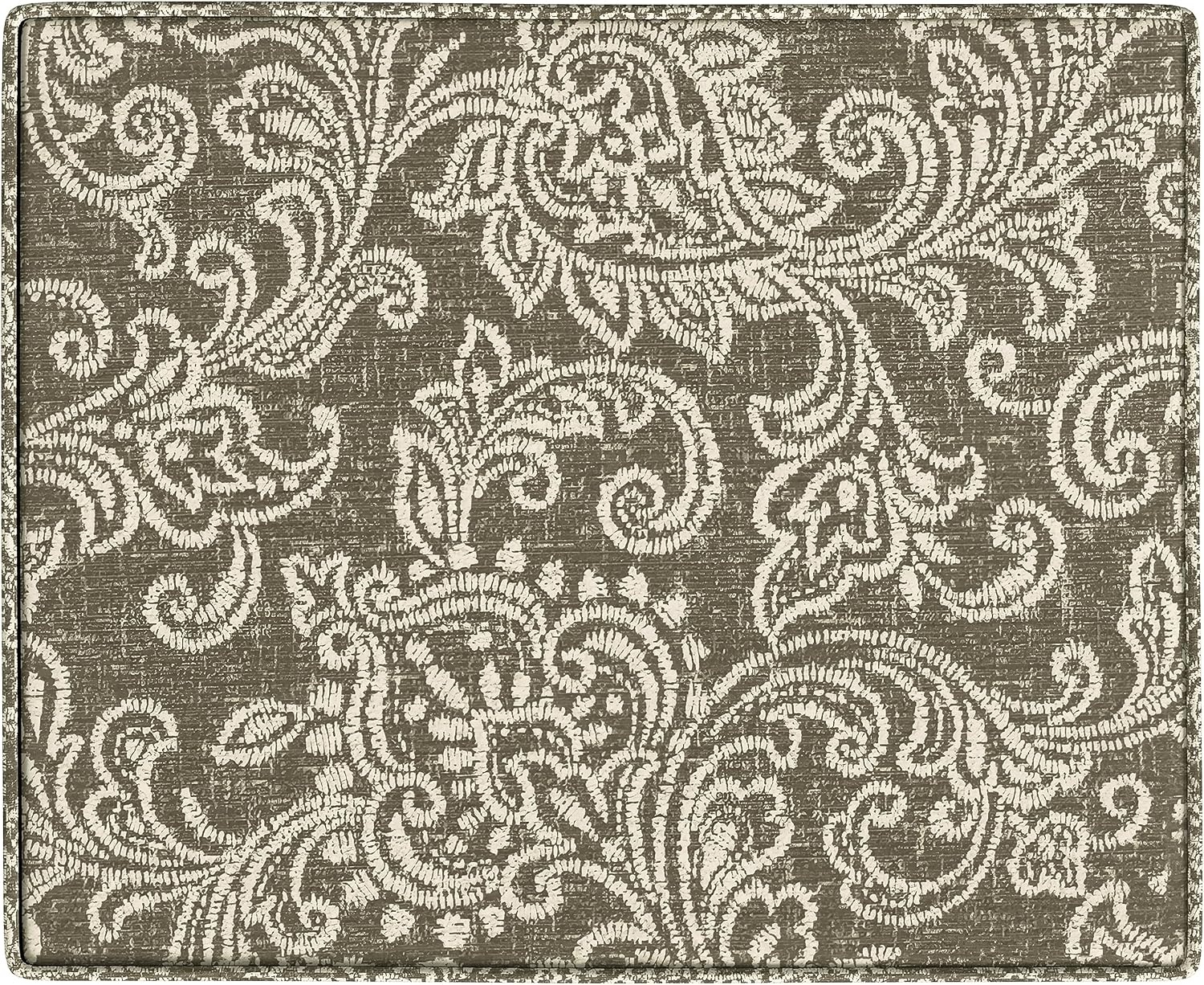 image:imageSpatial Order 24 Medium Tufted Storage Ottoman Espresso Brown Faux LeatherBrown Jacobean Print