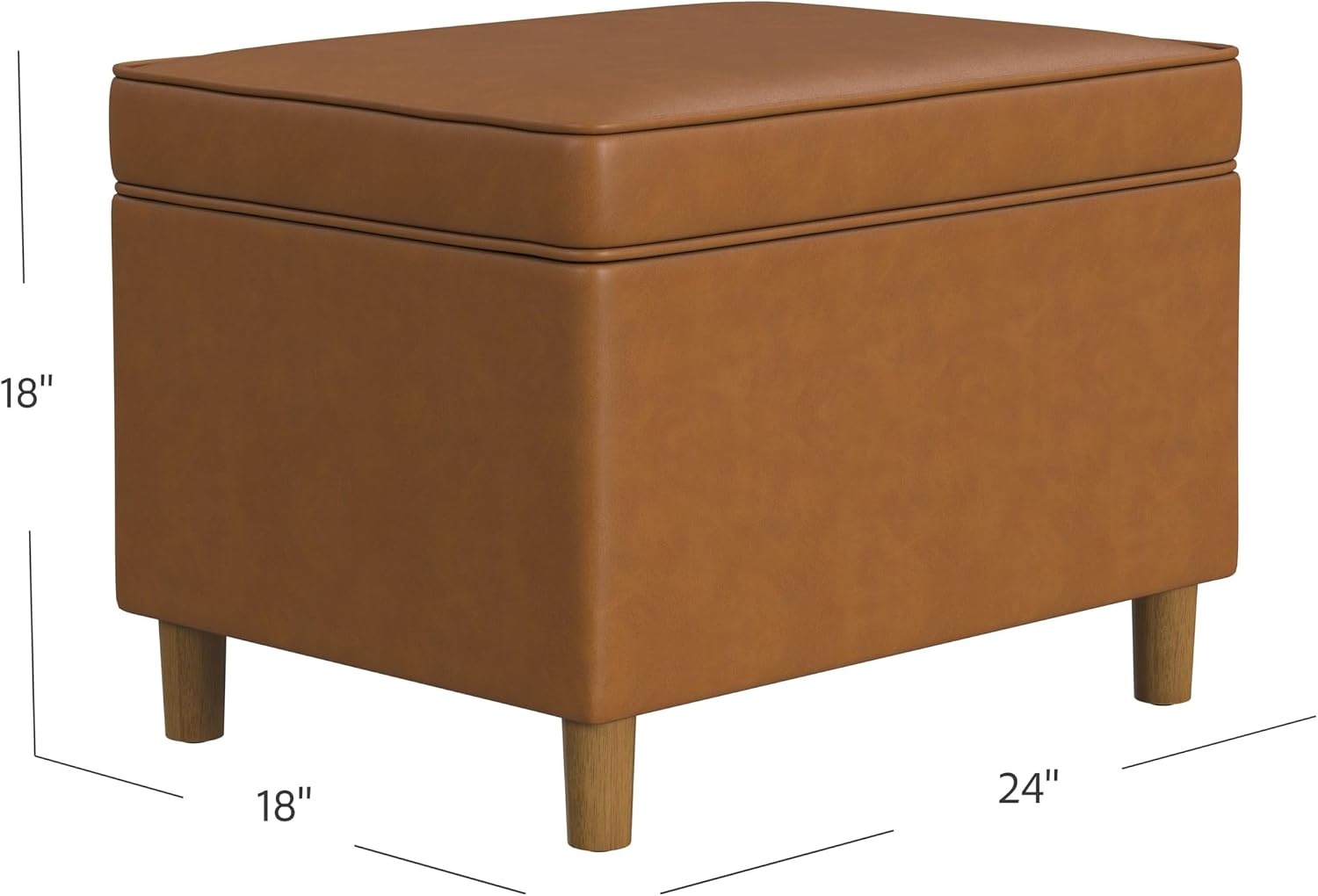 image:imageSpatial Order 24 Medium Tufted Storage Ottoman Espresso Brown Faux LeatherCarmel Faux Leather