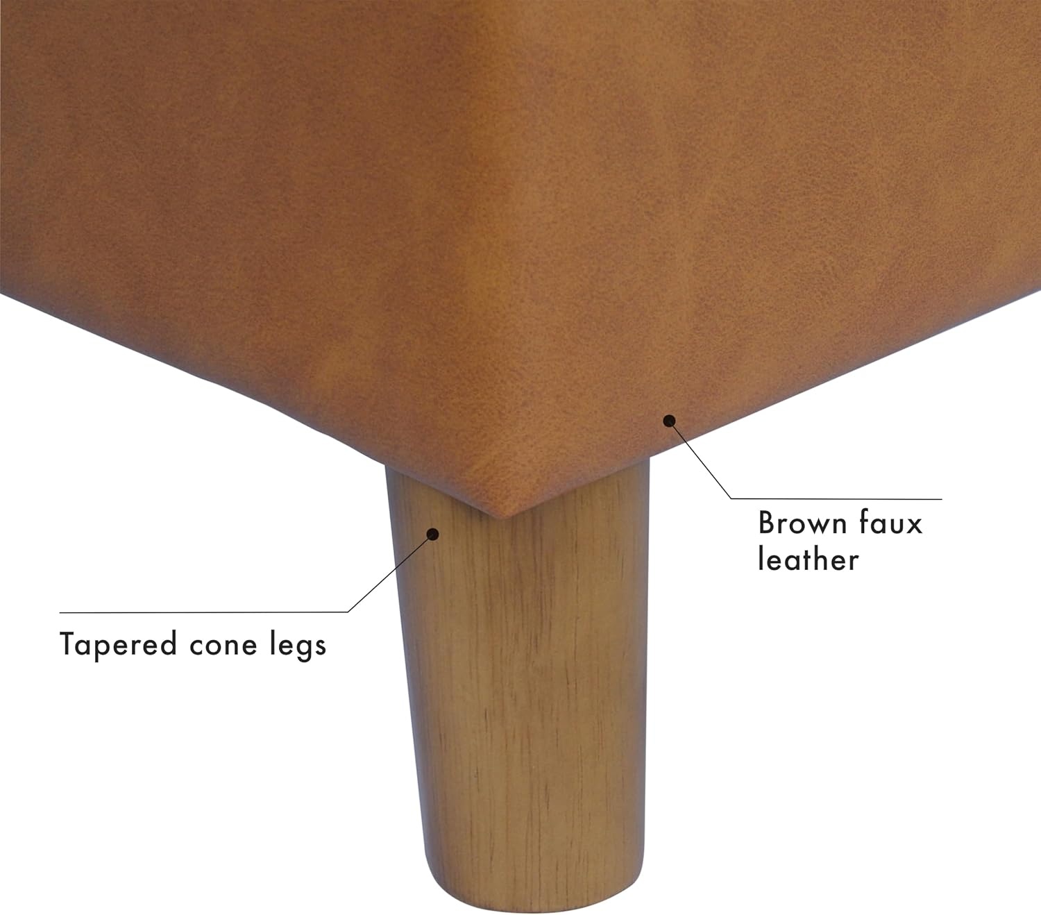 image:imageSpatial Order 24 Medium Tufted Storage Ottoman Espresso Brown Faux LeatherCarmel Faux Leather