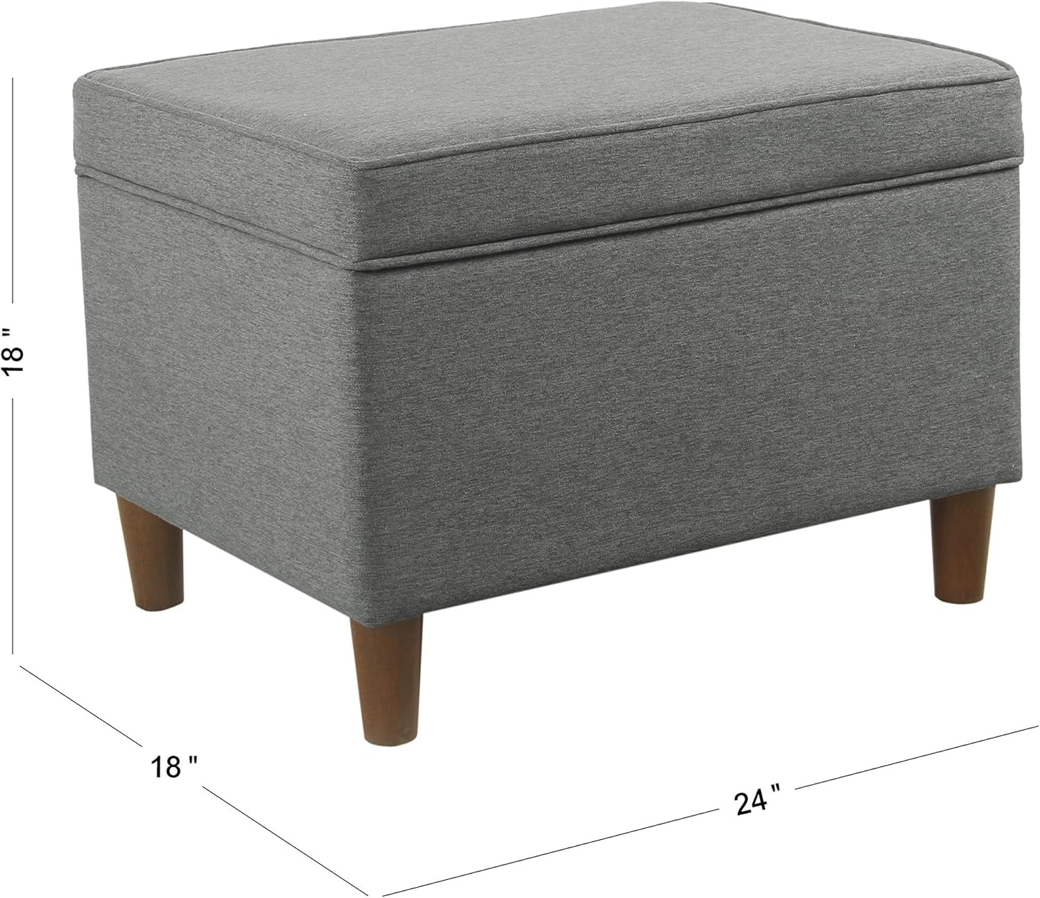 image:imageSpatial Order 24 Medium Tufted Storage Ottoman Espresso Brown Faux LeatherCool Light Gray