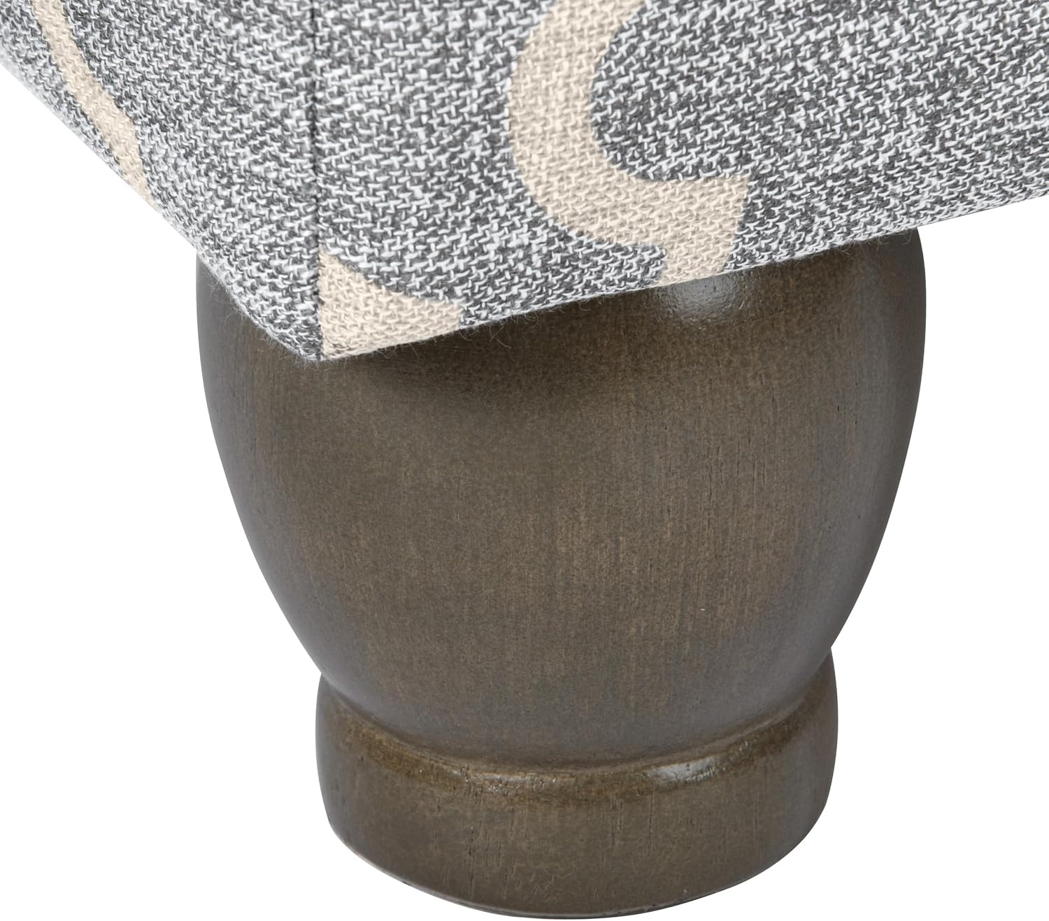 image:imageSpatial Order 24 Medium Tufted Storage Ottoman Espresso Brown Faux LeatherGray Geometric