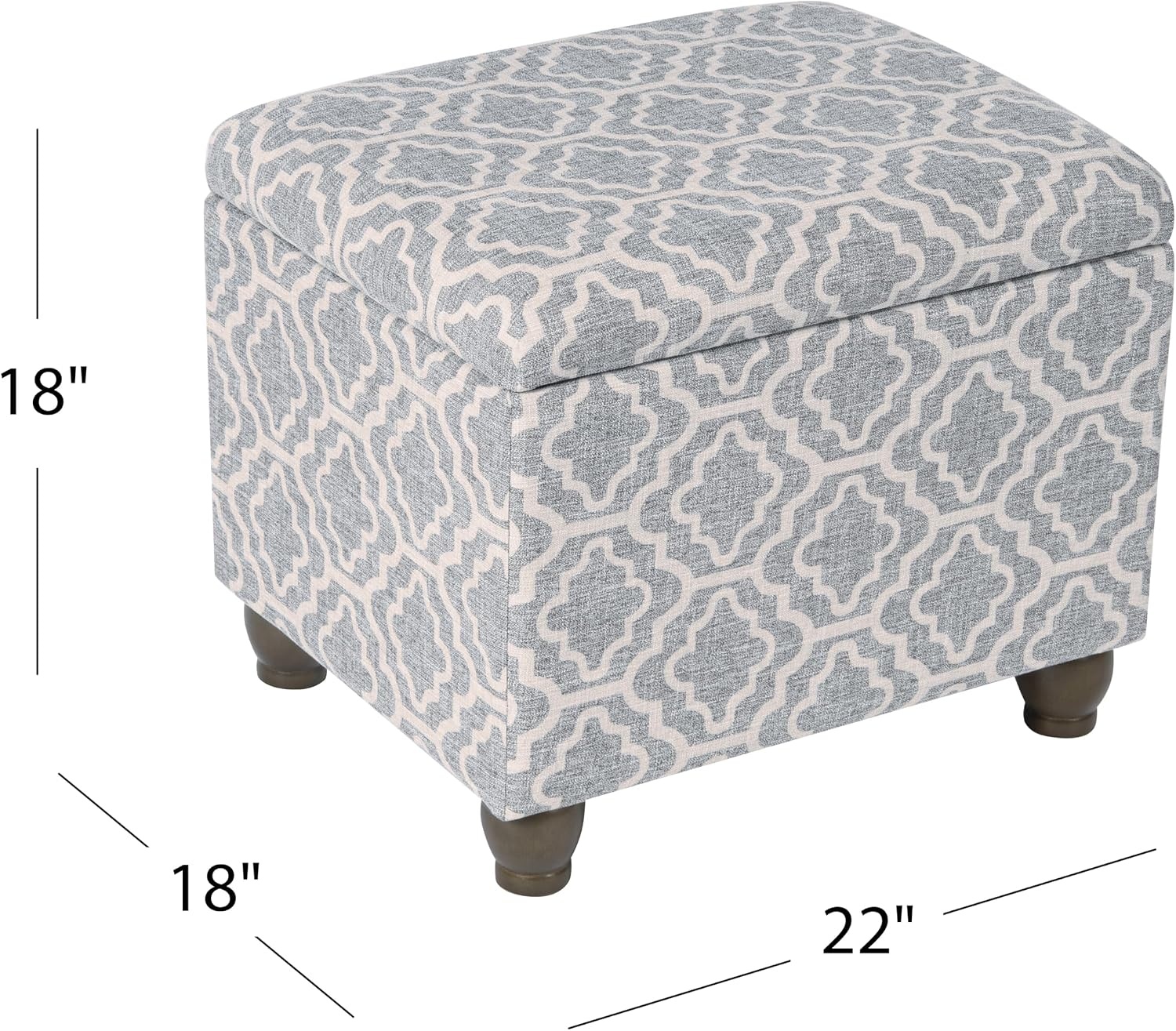image:imageSpatial Order 24 Medium Tufted Storage Ottoman Espresso Brown Faux LeatherGray Geometric