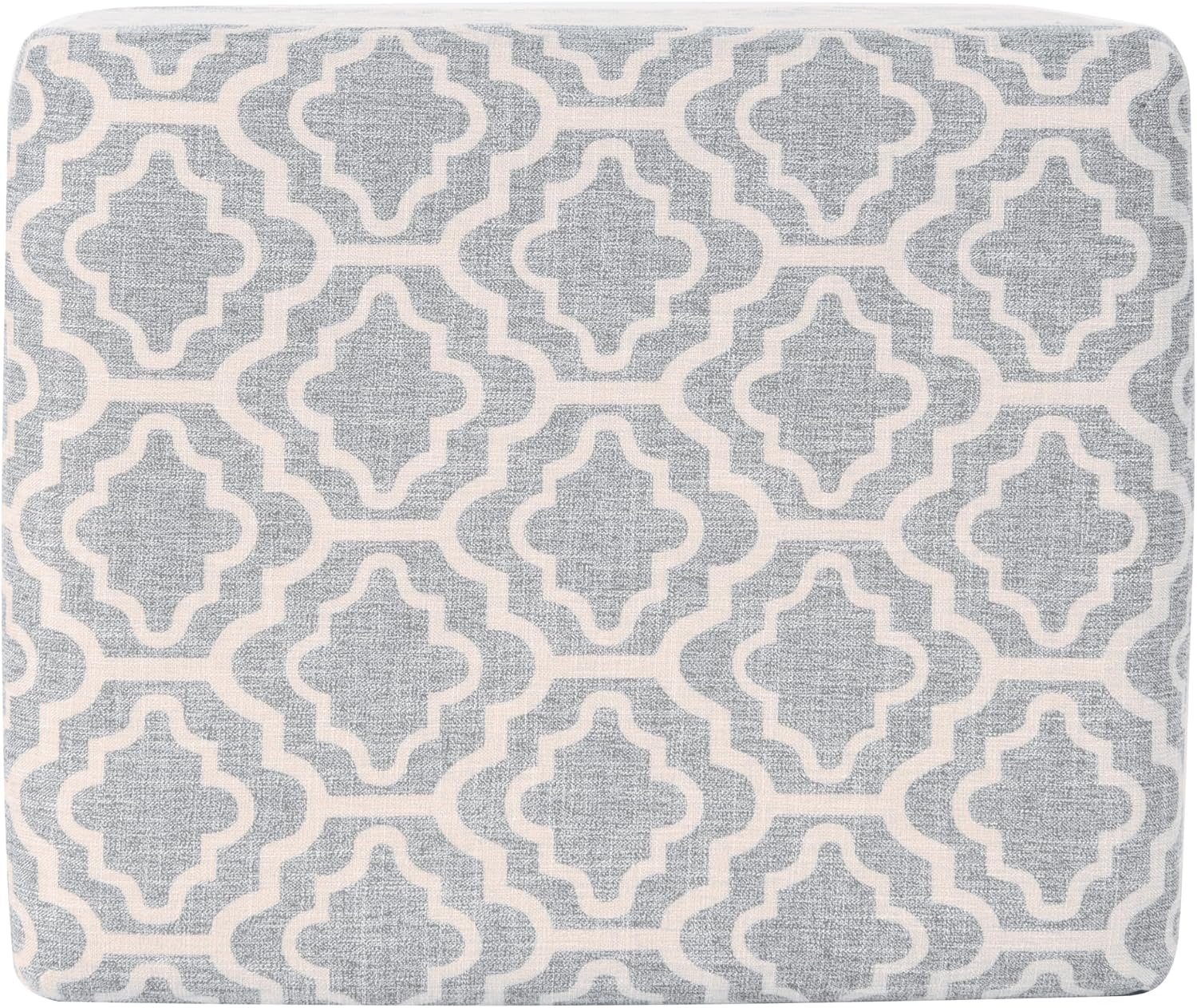 image:imageSpatial Order 24 Medium Tufted Storage Ottoman Espresso Brown Faux LeatherGray Geometric