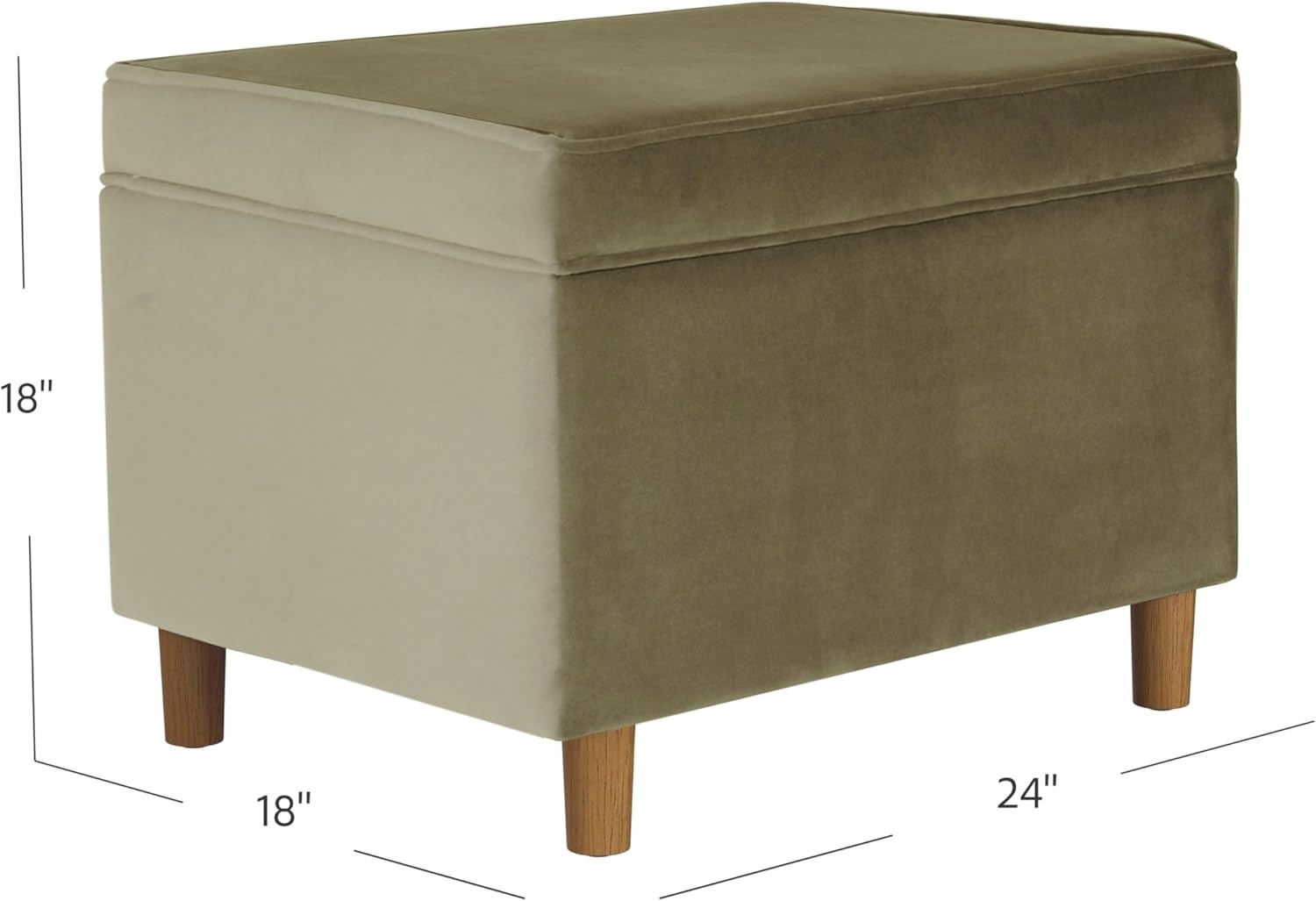 image:imageSpatial Order 24 Medium Tufted Storage Ottoman Espresso Brown Faux LeatherLight Sage Green Velvet