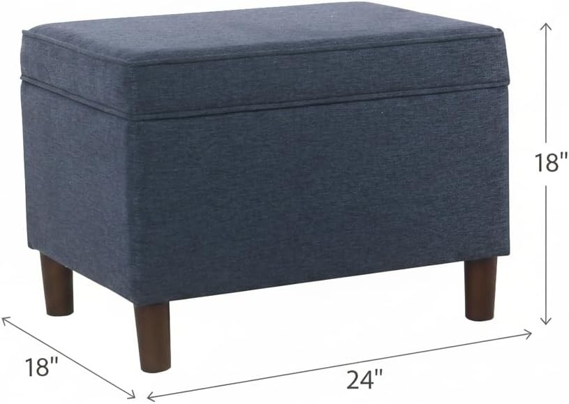 image:imageSpatial Order 24 Medium Tufted Storage Ottoman Espresso Brown Faux LeatherNavy