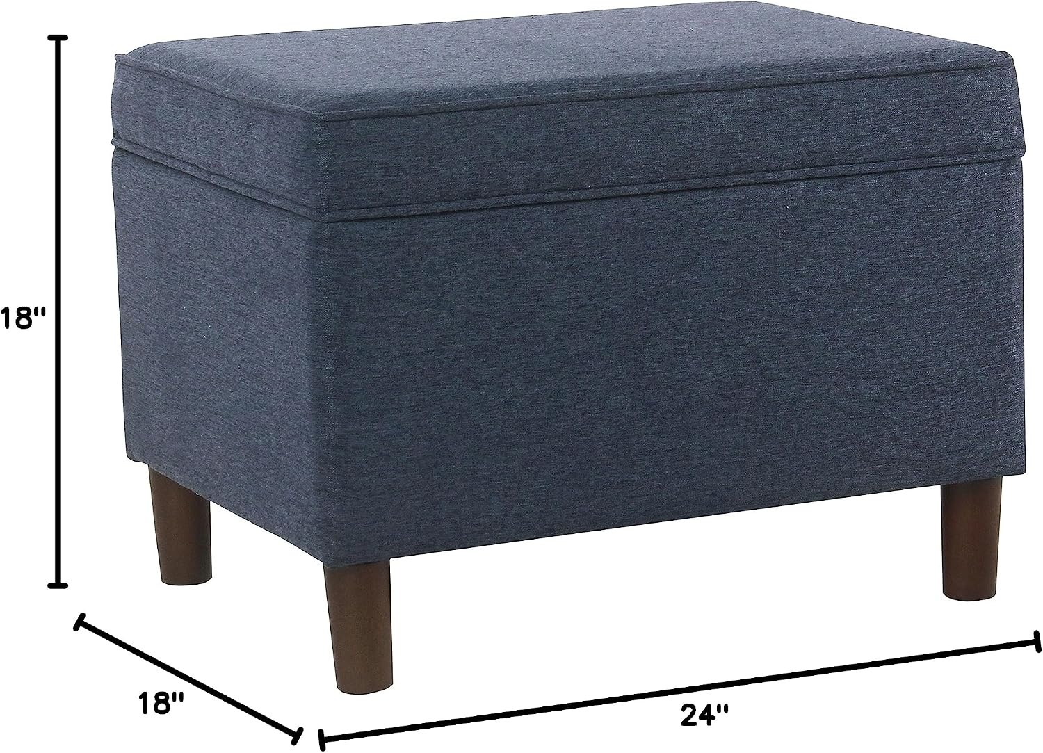 image:imageSpatial Order 24 Medium Tufted Storage Ottoman Espresso Brown Faux LeatherNavy