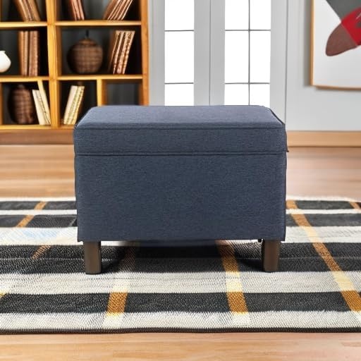 image:imageSpatial Order 24 Medium Tufted Storage Ottoman Espresso Brown Faux LeatherNavy