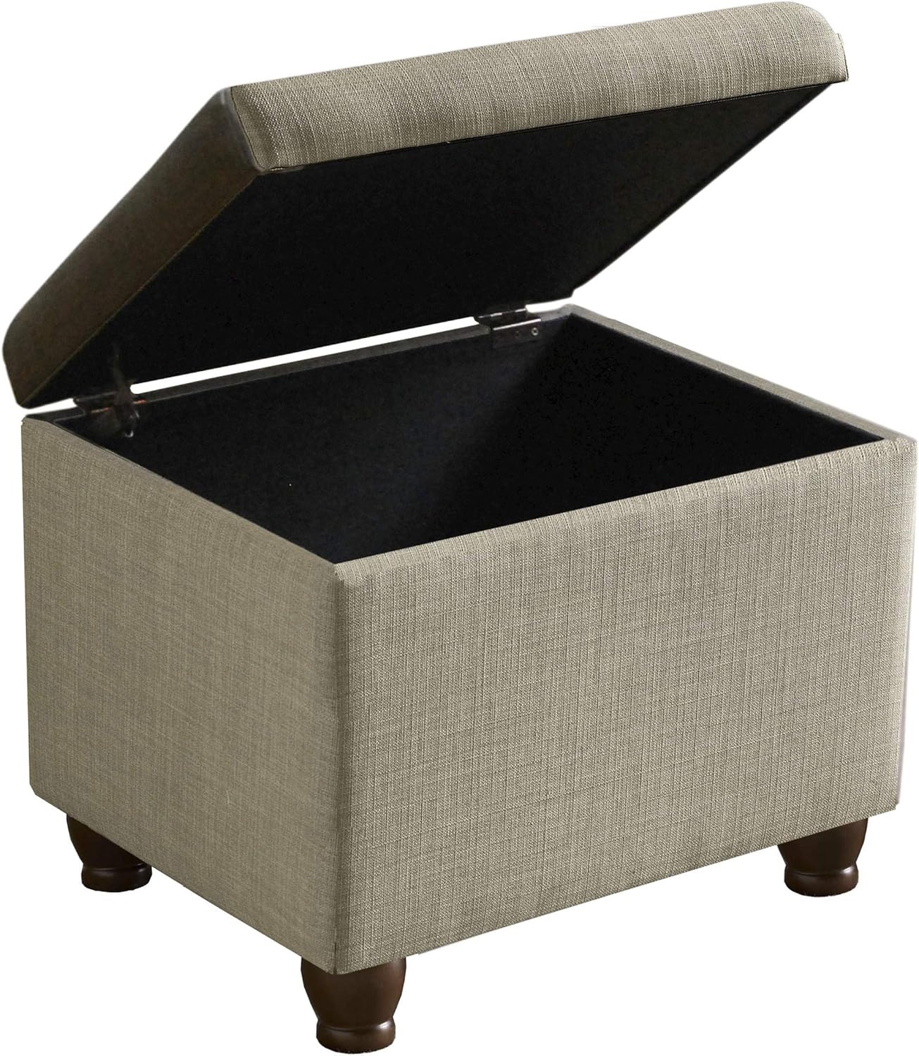 image:imageSpatial Order 24 Medium Tufted Storage Ottoman Espresso Brown Faux LeatherTan