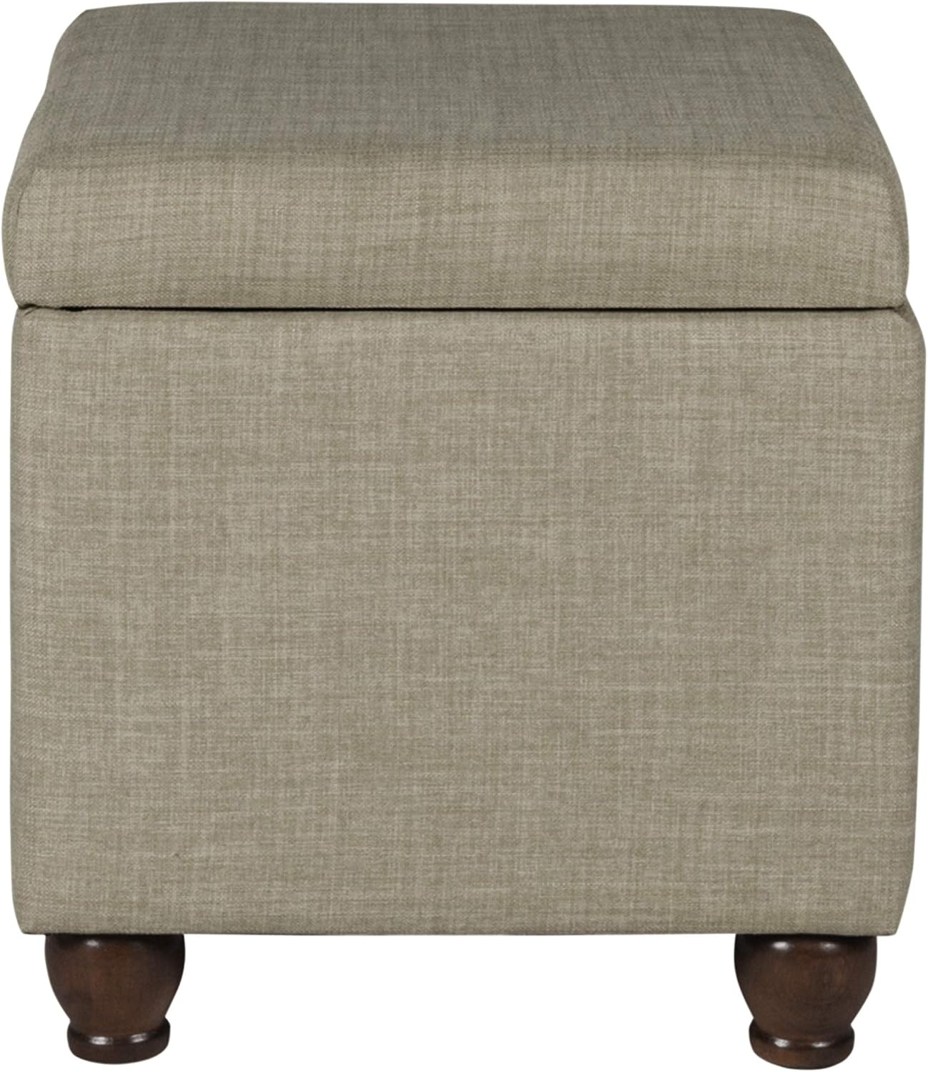 image:imageSpatial Order 24 Medium Tufted Storage Ottoman Espresso Brown Faux LeatherTan