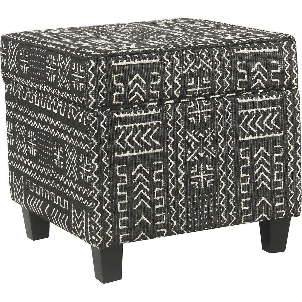 image:imageHomePop 18 Square Tufted Storage Ottoman Cream Textural WovenOnyx