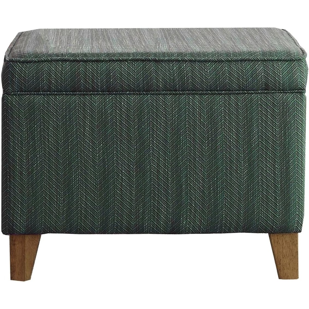 image:imageHomePop 24 Medium Storage Ottoman Cream Chevron WovenBlue Chevron