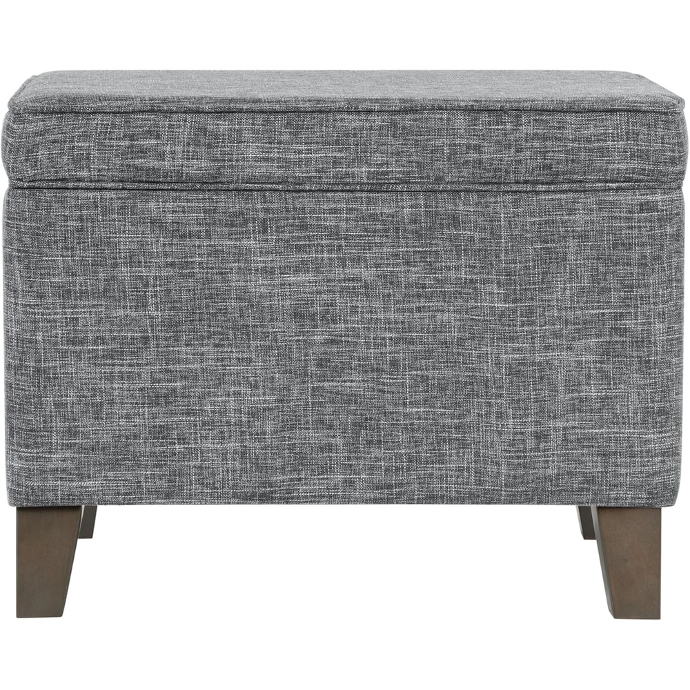 image:imageHomePop 24 Medium Storage Ottoman Cream Chevron WovenGrey