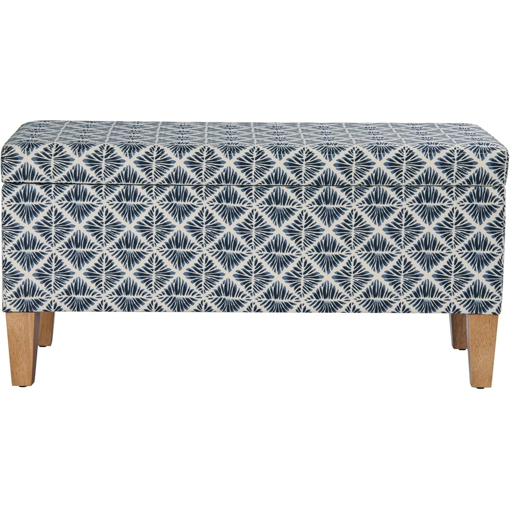 image:imageHomePop Malmo 36 Storage Bench Gray Striped PatternBlue Geometric Pattern