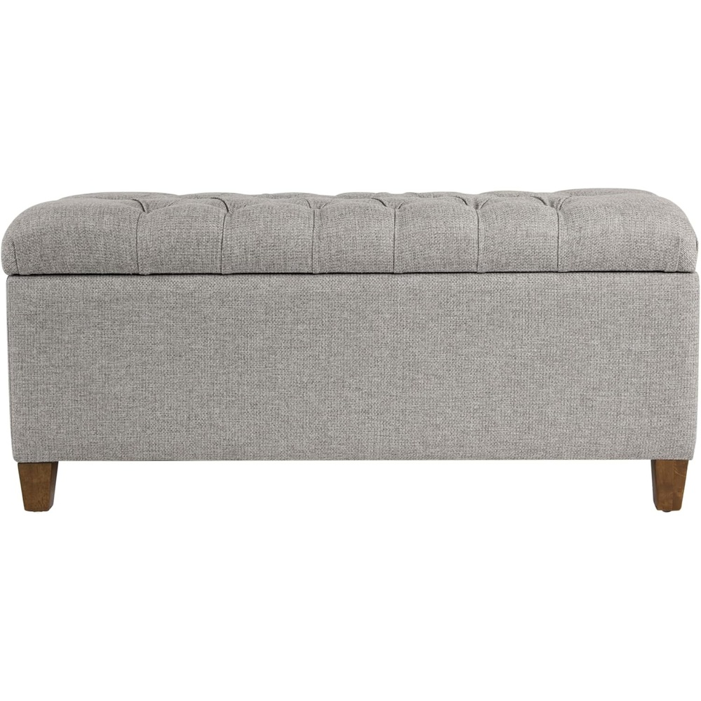 image:imageHomePop Malmo 36 Storage Bench  Gray Striped PatternGray Fabric