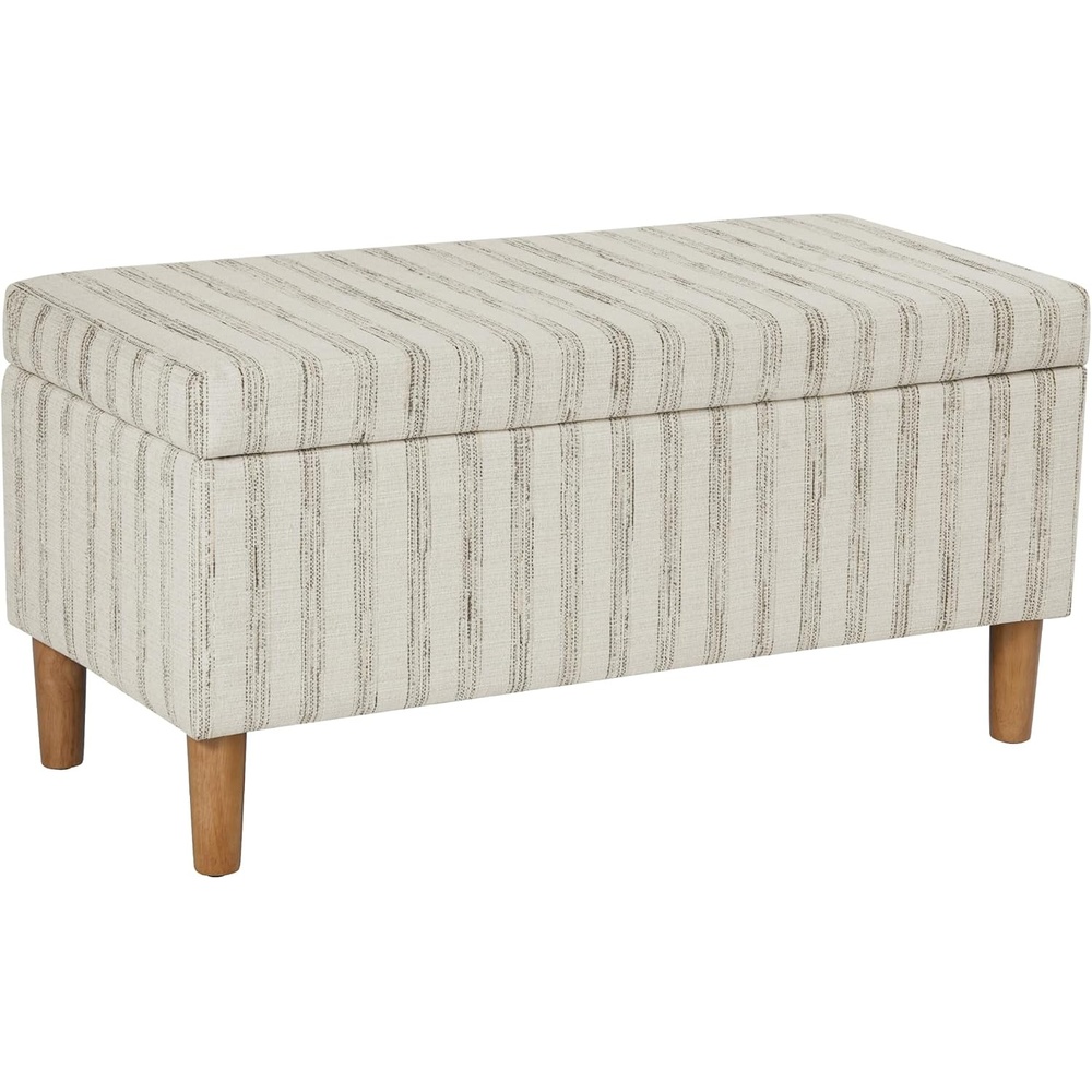 image:imageHomePop Malmo 36 Storage Bench Gray Striped PatternGray and Cream Stripe