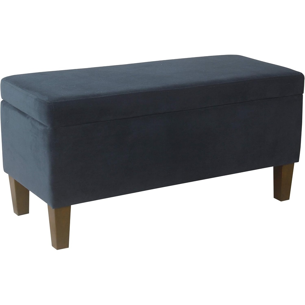 image:imageHomePop Malmo 36 Storage Bench Gray Striped PatternNavy