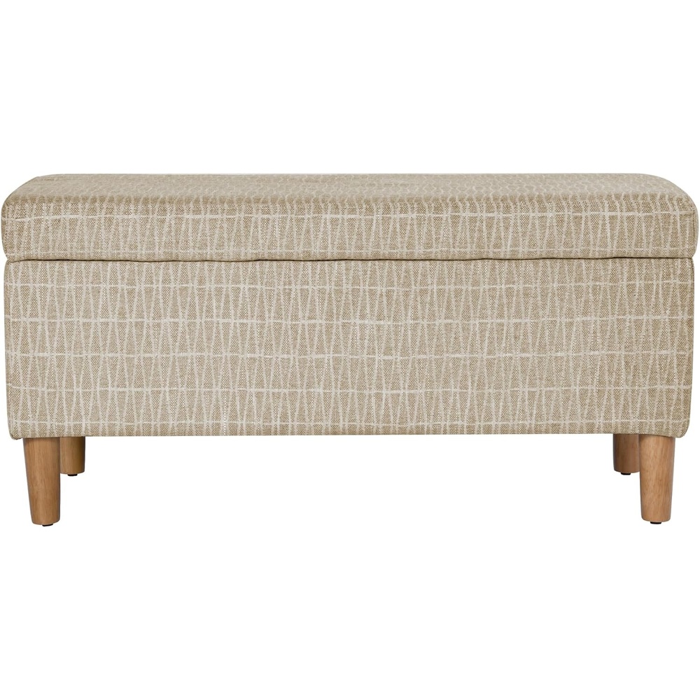 image:imageHomePop Malmo 36 Storage Bench Gray Striped PatternTan Geometric Pattern
