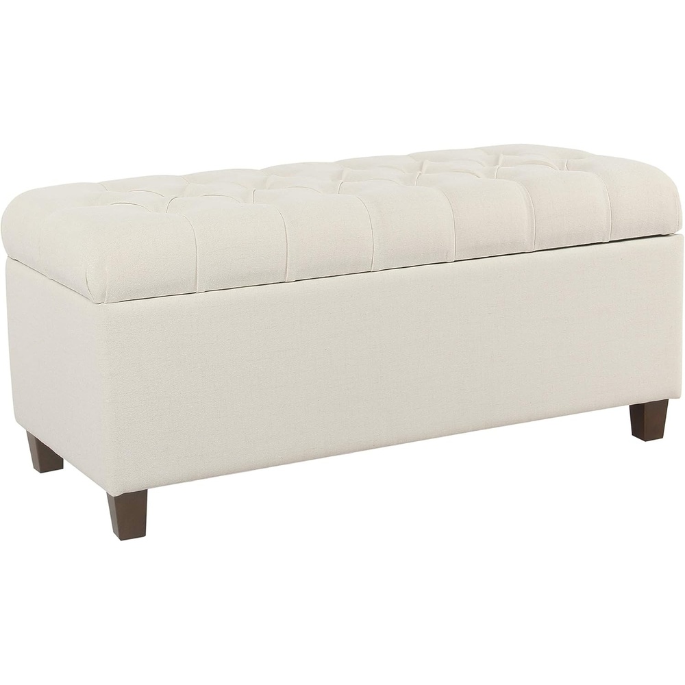 image:imageHomePop Malmo 36 Storage Bench  Gray Striped PatternTextured Neutral