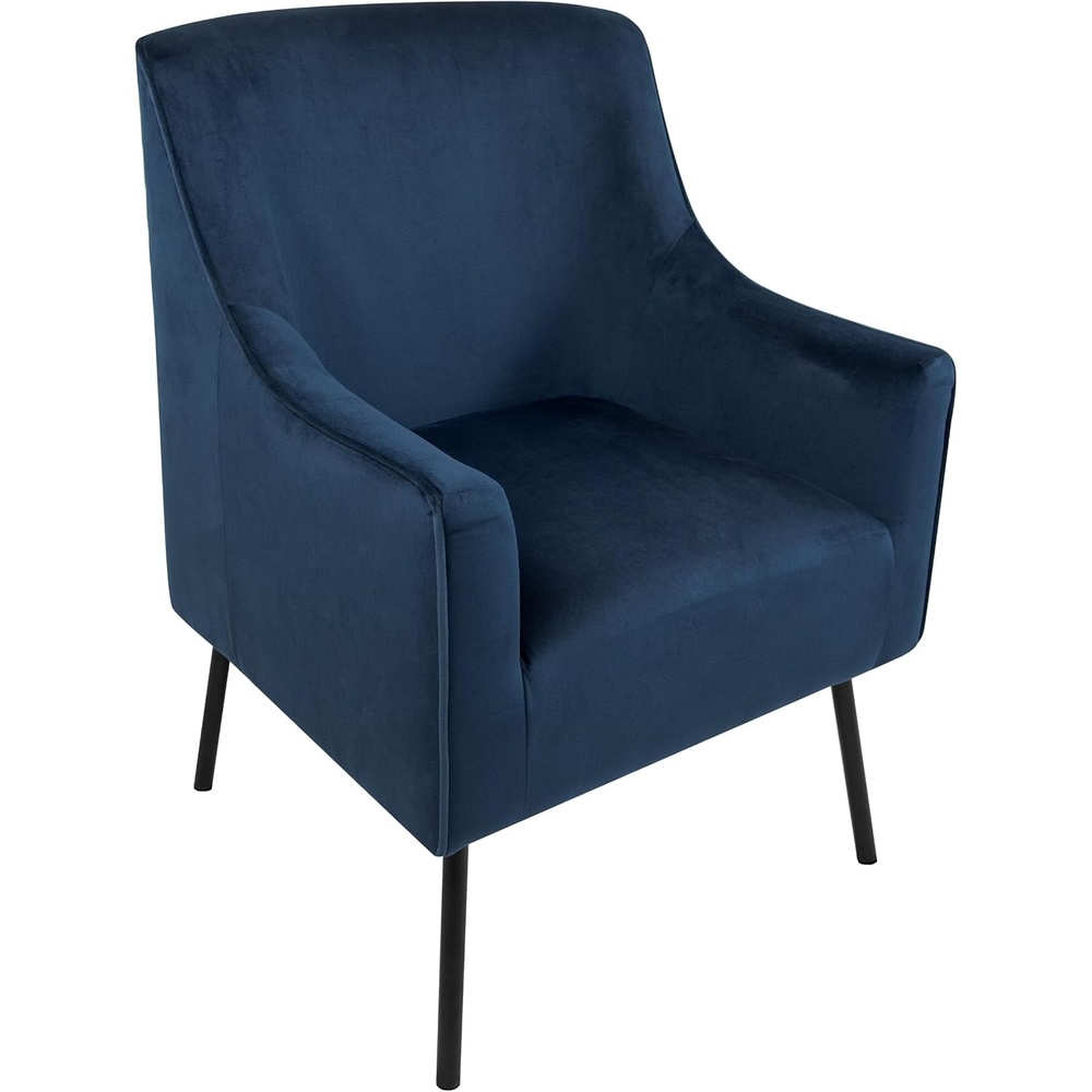 image:imageHomePop Modern Accent Chair Homepop Home Dcor Accent Chairs for Living Room amp Bedroom Fabric Reading Living Room Side Chair Single Sofa with Lounge Seat and Metal Legs Carmel Faux LeatherNavy