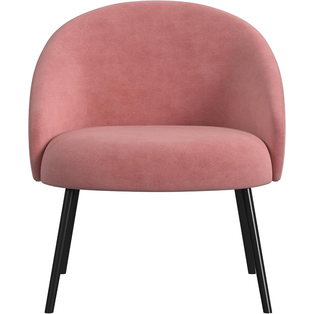 image:imageHomepop Home Decor Upholstered Modern Accent Chair Accent Chairs for Living Room amp Bedroom Decorative Home Furniture Sherpa CreamBlush Velvet