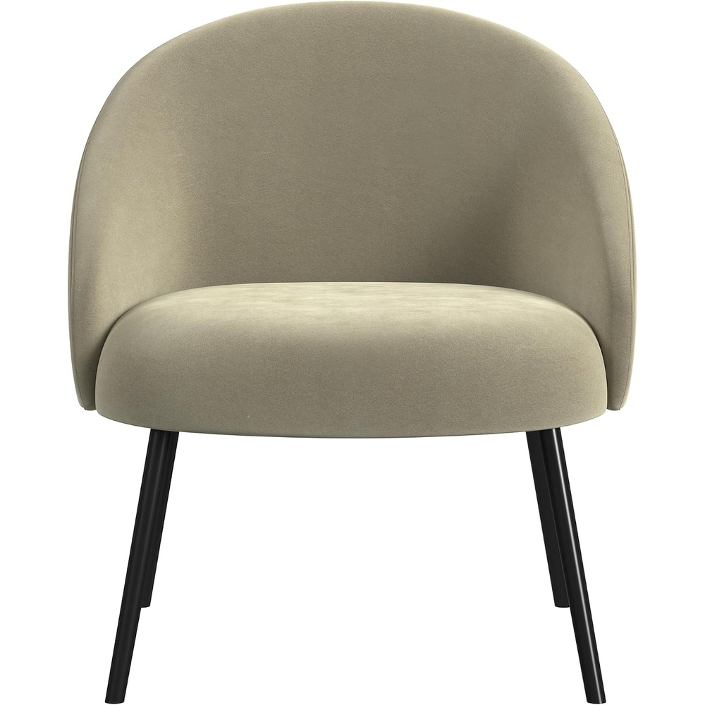 image:imageHomepop Home Decor Upholstered Modern Accent Chair Accent Chairs for Living Room amp Bedroom Decorative Home Furniture Sherpa CreamTaupe Velvet